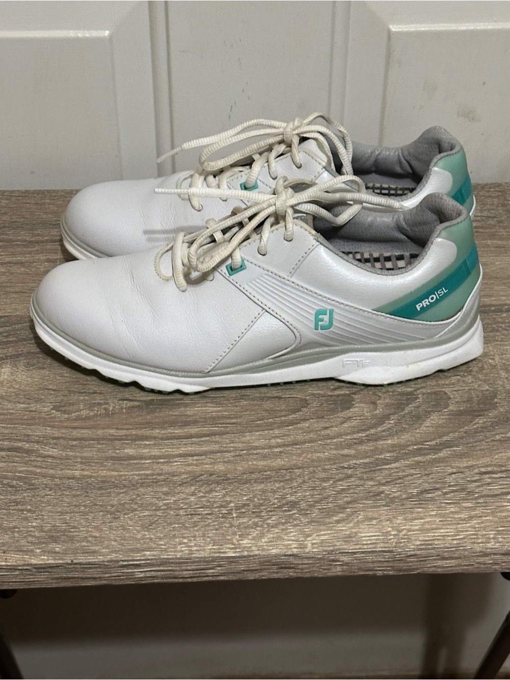 FootJoy Pro/SL MyJoys Custom Women’s Golf Shoes Size 8.5 White/Green Spikeless - Picture 3 of 7
